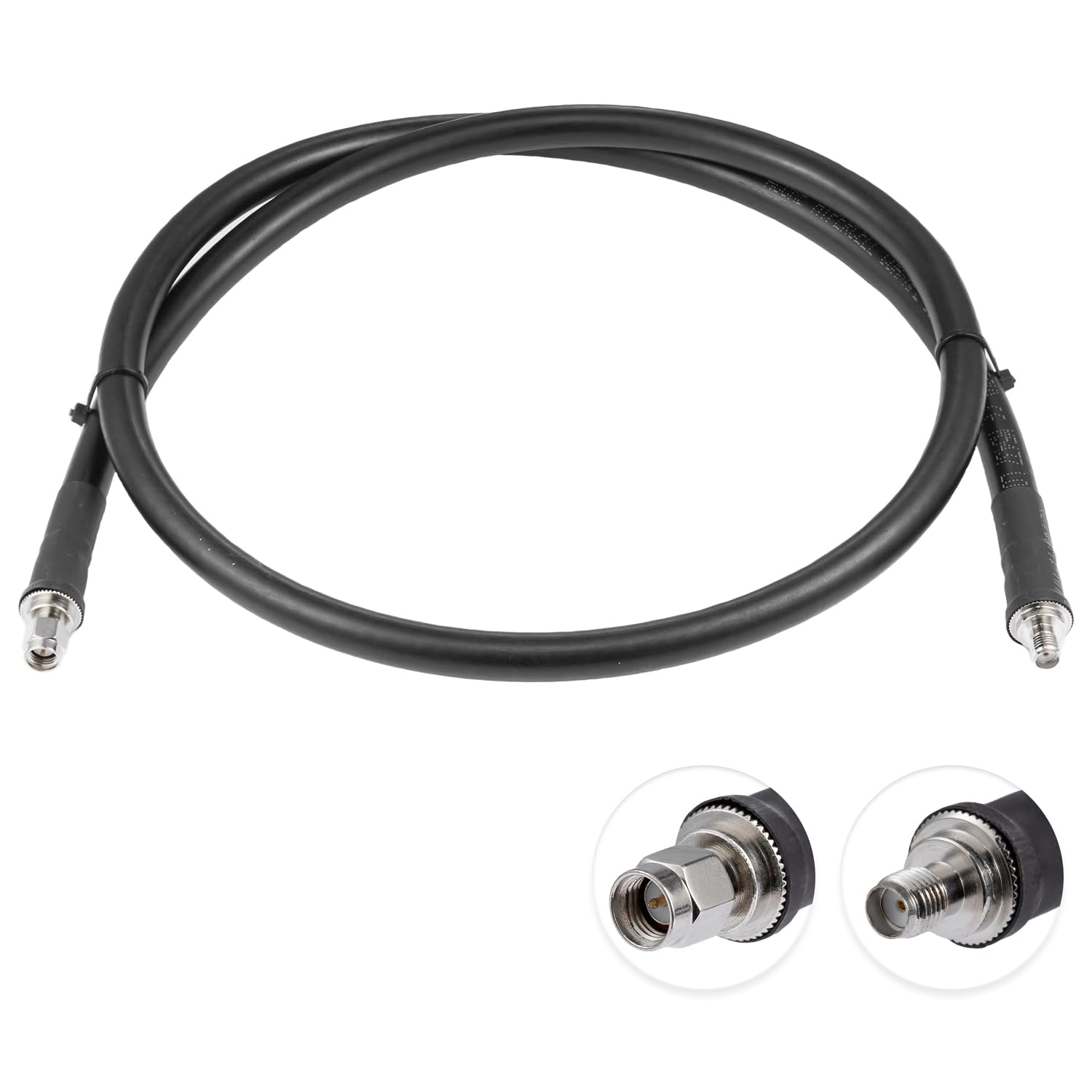Vecys SMA Cable SMA Male to Female Bulkhead VLMR400 3ft /1M RF Coaxial Cable for Router Antenna Signal Enhancer Wireless Adapter