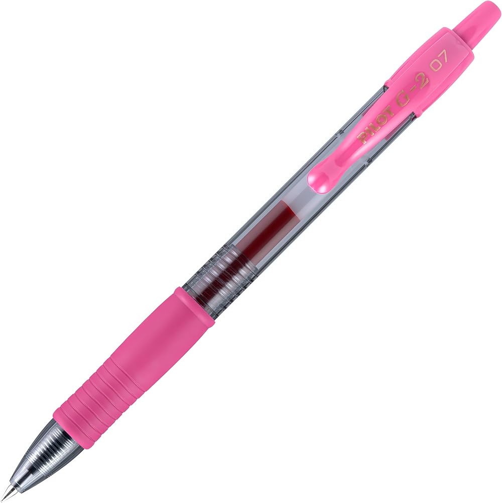 Pilot G207 Retractable Gel Rollerball 0.7 mm Tip Metallic Pink Pen