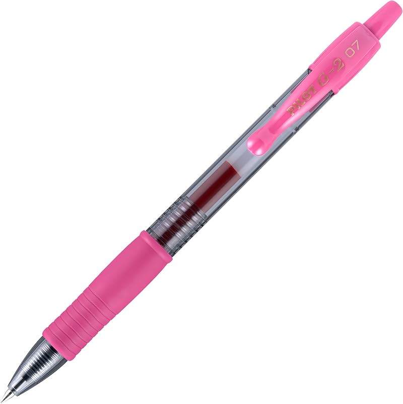 Pilot G207 Retractable Gel Rollerball 0.7 mm Tip Metallic Pink Pen