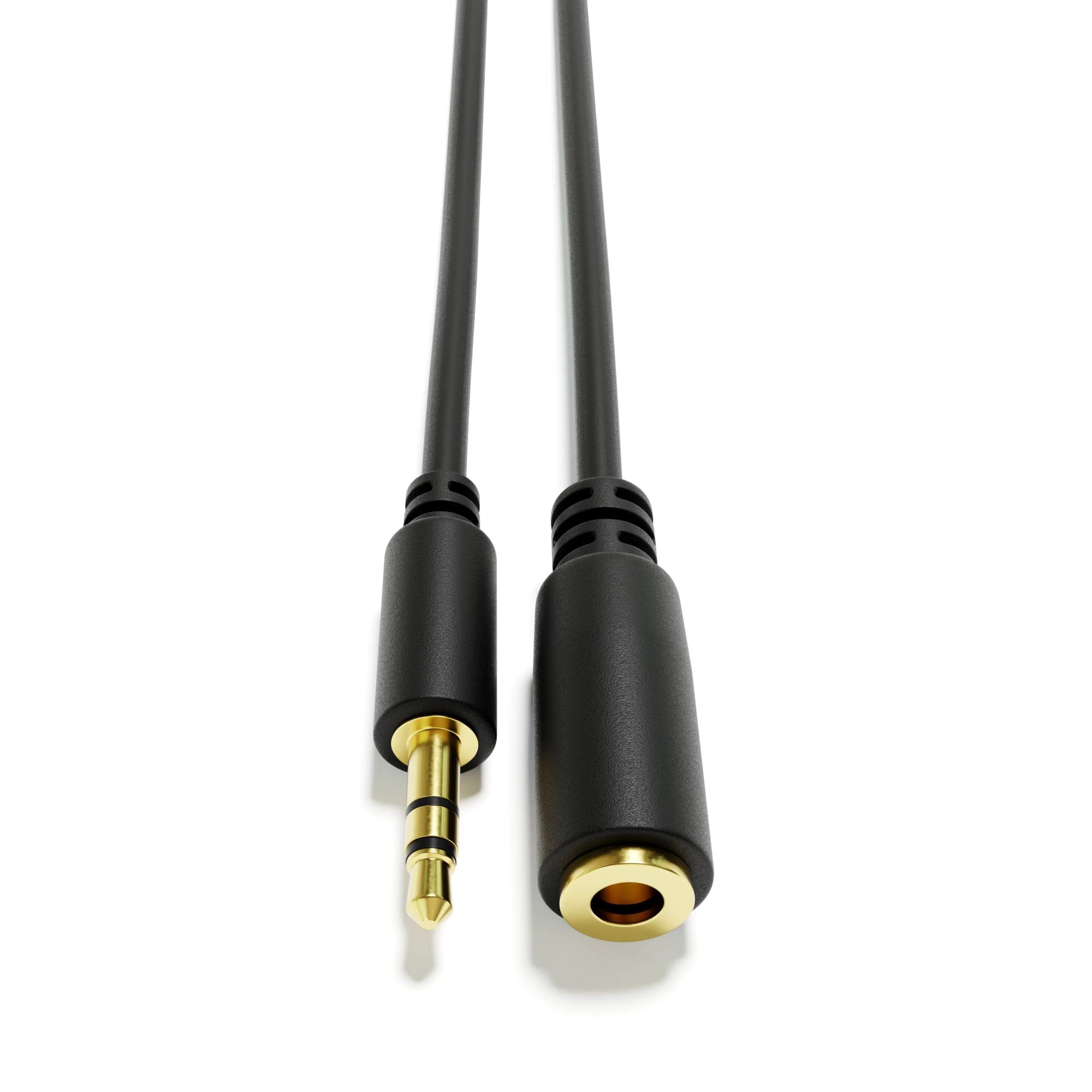 Photo 1 of ExcelValley - Audio AUX Extension Cables Leads - Stereo Mini Jack TRS 3.5mm 1/8" [Gold Plated | Male to Female | 500 cm - 196.85"]