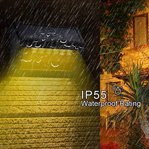 Solar Step Lights Outdoor - Amei 6 LED Solar Deck Lights, Solar Garden Lights, Solar Outdoor Lights Wall Mount, Waterproof Security Lamps for Decks Stairs Patio Pathway Fence (Warm White) (8 Pack)