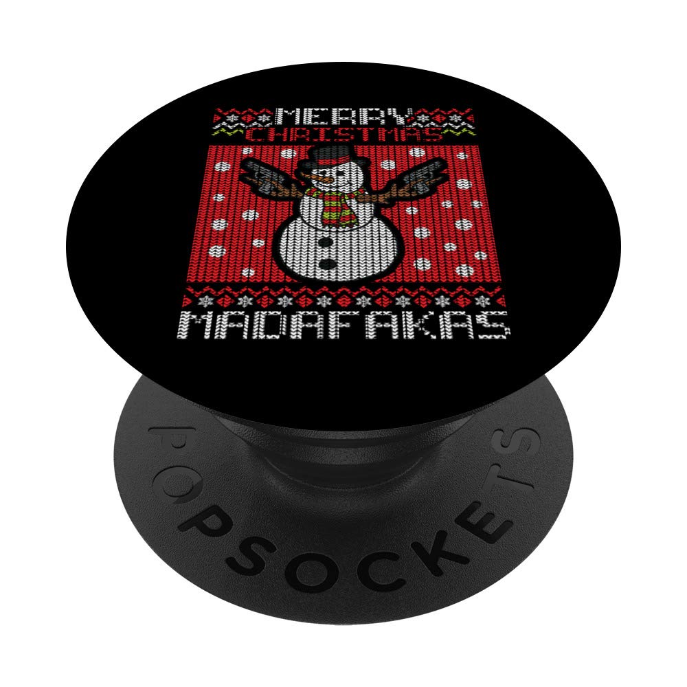 Merry Christmas Madafakas Frosty Shoot Pew Pew Guns Snowman PopSockets Swappable PopGrip