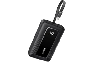 Anker Zolo Power Bank, 20,000mAh 45W Max Fast Portable Charger with Built-in USB-C Cable, USB C&A, 40W Battery Pack for iPhon