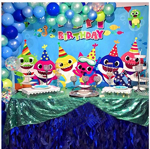 Fanghui 7x5FT Photography Background Undersea World Whale Shark Starfish Seahorse Cartoon Backdrops for Pictures Happy Birthday Party Banner Decoration Supplies Photo Booth Props
