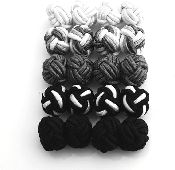 Amazon Co Jp Smart Man スマートな男性 5ペア入り男性用手作り弾力糸編み伸縮性カフスボタン ブラックシリーズ 服 ファッション小物