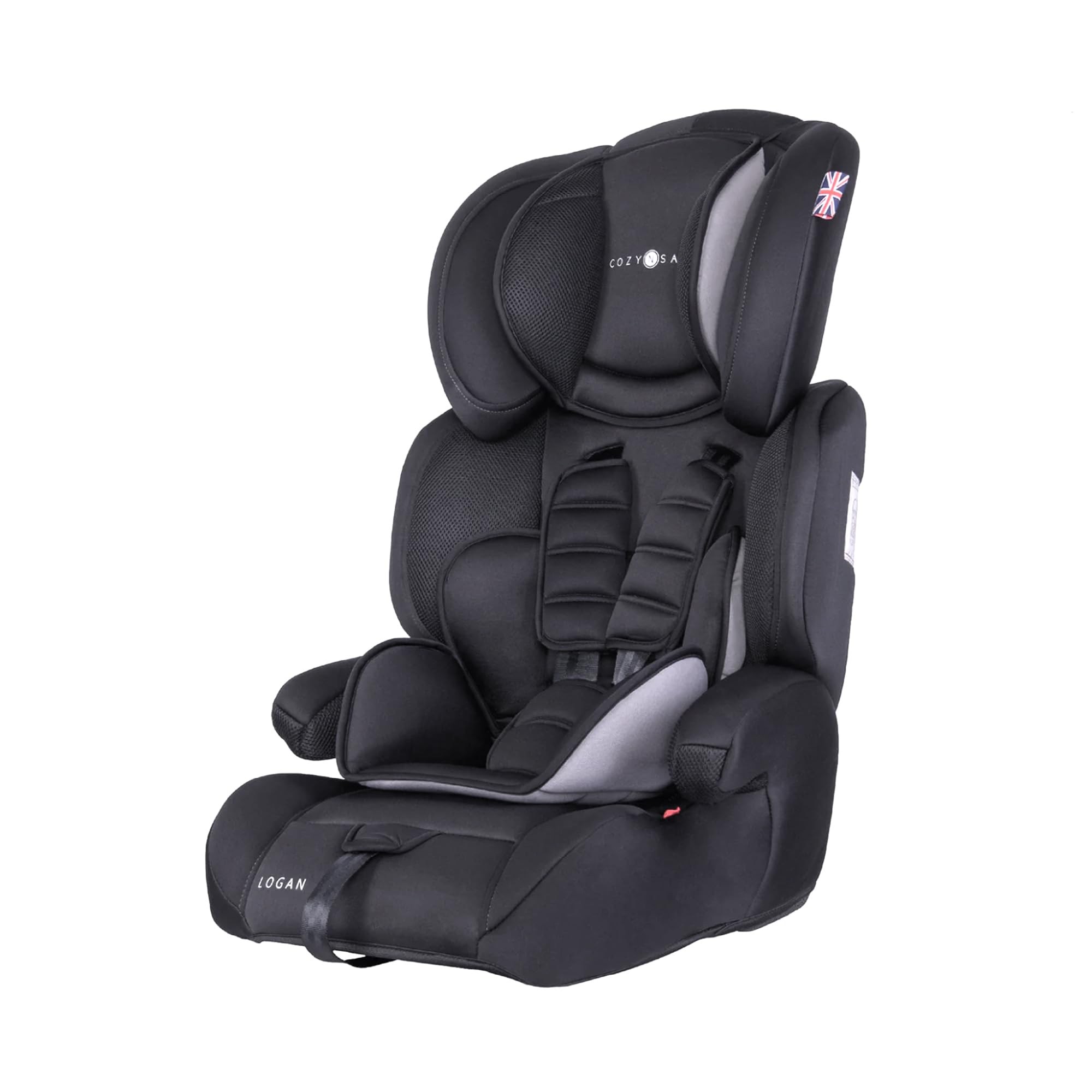 Cozy N Safe Logan Car Seat Group 1/2/3 9-36kg, 5 Point Harness, Forward Facing High Back Booster, Side Impact Protection, Adjustable Headrest, Lightweight Kids Car Seat 9 Months to 12 Years