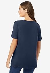 Woman Within Plus Size Perfect Short-Sleeve