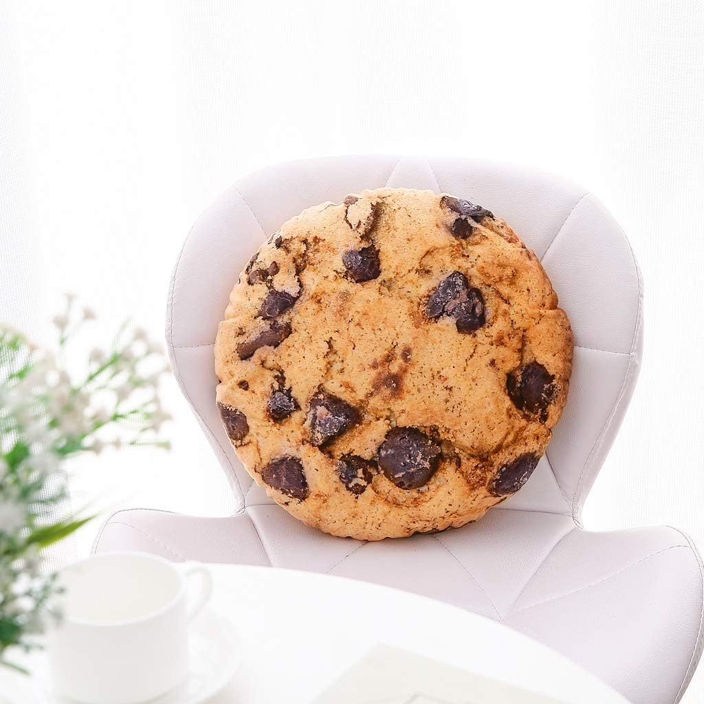 HYSEAS Round Throw Pillow 13.4 Inch Chocolate Cookie, 3D Digital Print Decorative Comfortable Soft Plush Funny Food Shaped Pillow Light Weight Seat Pad Cushion for Couch, Chair, Floor, Sofa: Home & Kitchen