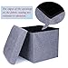 WoneNice Folding Storage Ottoman Cube Foot Rest Stool Seat- 15