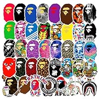 50 Pcs Fashion Brand Bape Stickers for Laptop Stickers Motorcycle Bicycle Skateboard Luggage Decal Graffiti Patches Stickers