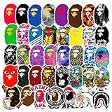 50 Pcs Fashion Brand Bape Stickers for Laptop Stickers Motorcycle Bicycle Skateboard Luggage Decal Graffiti Patches Stickers