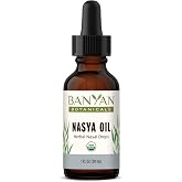 Banyan Botanicals Organic Nasya Oil &ndash; Herbal Nasal Drops for Clear Breathing &ndash; Ayurvedic Nose Moisturizer &amp; Sinus Lubricant for Dryness &amp; Travel &ndash; 1 oz &ndash; USDA Organic, Chemical-Free