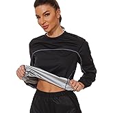 SEXYWG Sauna Suit for Women Workout Jacket Long Sleeve Tops Sweat Suits Sauna Shirt