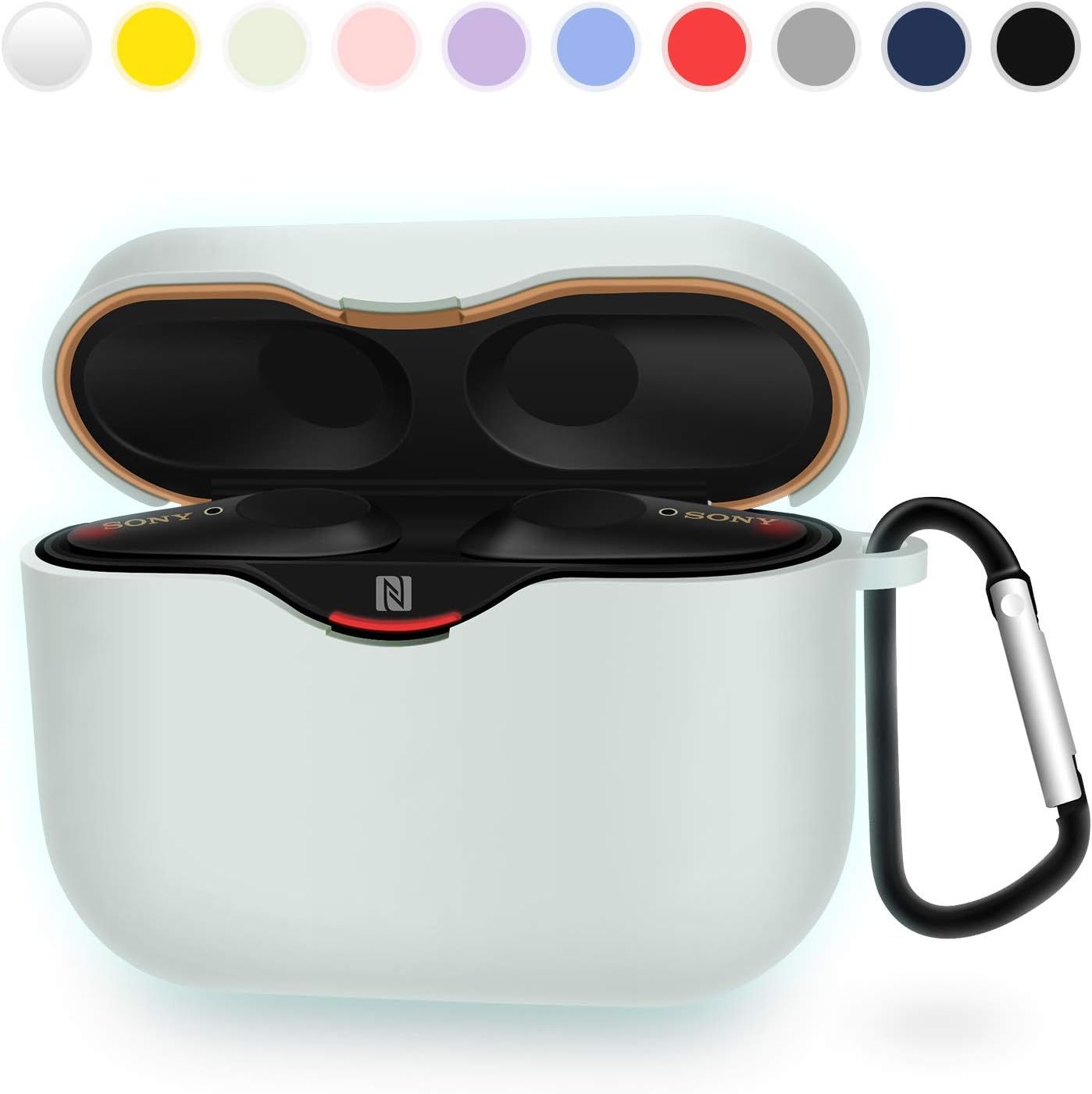 Case for Sony WF-1000XM3 Headphones, Soft Silicone Cover Travel Case Protective For Sony WF-1000XM3 (Fluorescent)