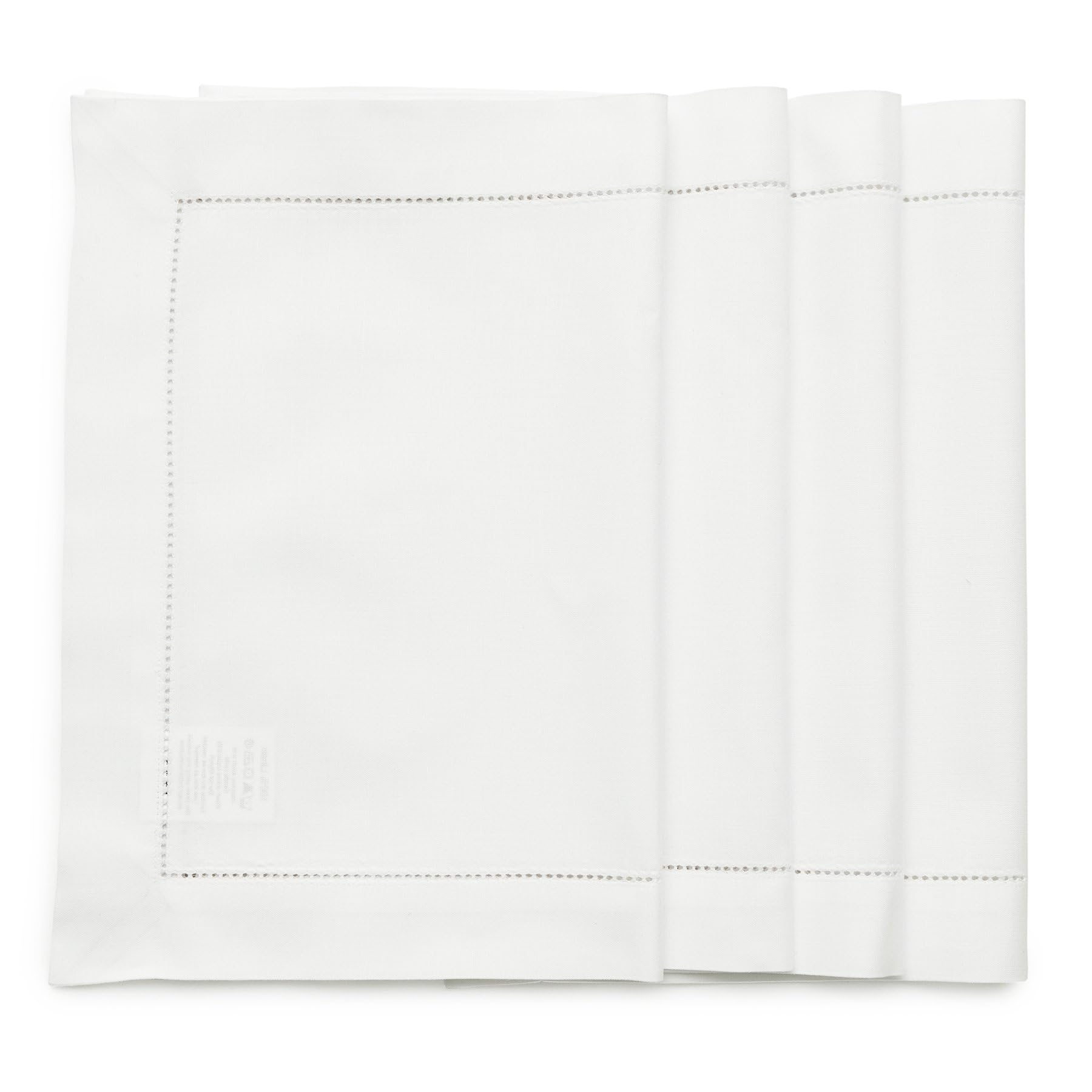 Solino Home Cotton Linen Placemats White – Set of 4 Natural Fabric Hemstitch Placemats 14 x 19 Inch – Machine Washable Tablemats for Fall, Halloween, Thanksgiving, Christmas – Handcrafted — image 1