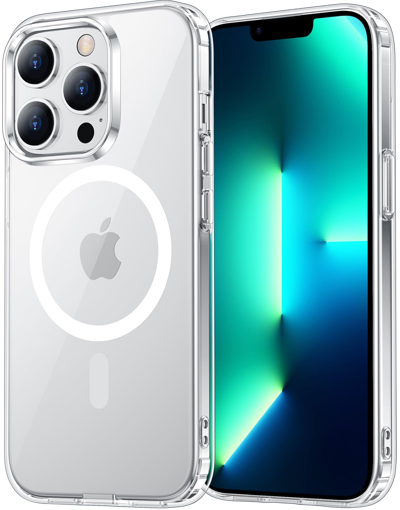 Photo 1 of Temdan for iPhone 13 Pro Max Case Clear, [Compatible with Magsafe][Anti-Yellowing][Military-Grade Protection] Shockproof Slim Magnetic Phone Case for Cover, Transparent