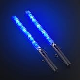 RoadHero 2 Pack 21 Inch LED Traffic Wand with 2 Flashing Modes, Blue | Safety Traffic Control Light Wands, Side Clip, For Airport, Parking, Car Directing, Using 2 C-Size Batteries, Not Include