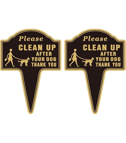 3x Hundekot-Schild „Clean Up After Your Dog“ 30,5x20,3 Cm – Mit Metalldraht-Pfählen, Für Rasen & Garten