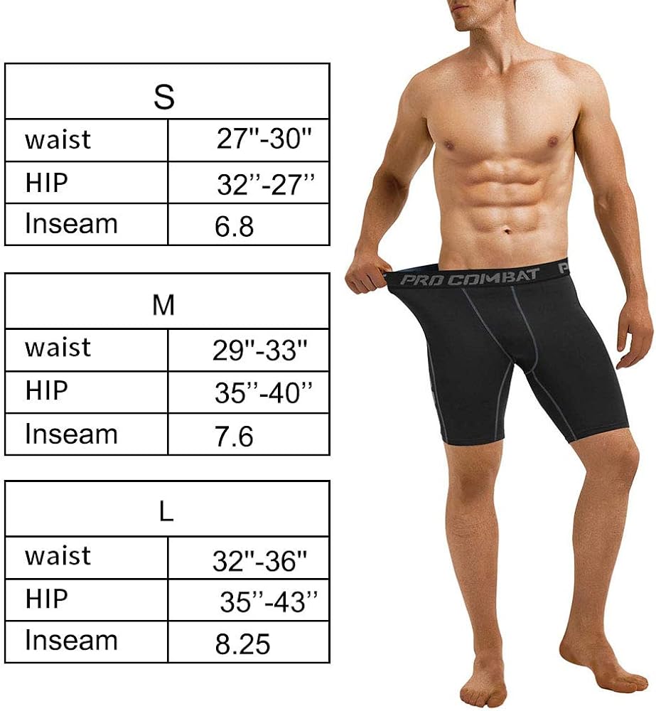 Men's Compression Shorts 3 Packs Soft Cool Dry Sports Tights Shorts for Running,Workout,Training: Clothing