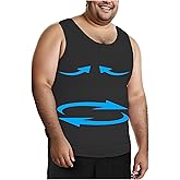 Henicepte Mens Compression Shirt,Tummy Control Undershirt,Gynecomastia Compression Tank Top Slimming Body Shaper Vest