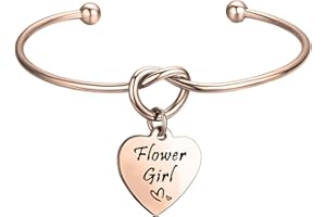 FOTAP Wedding Gift Flower Girl Bangle Love Knot Bracelet Flower Girl Jewelry Gift for Bridesmaid, Mother of The Bride
