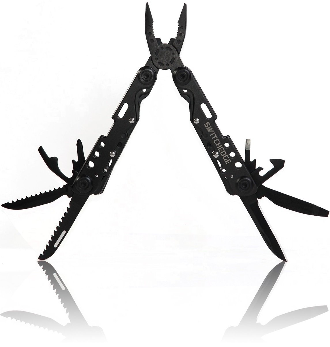 SWITCHEDGE Shadow 14 Tools in One MultiTool Knife Spring Loaded Pliers