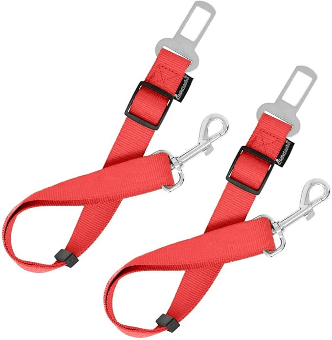 All Pet Solutions Dog/Cat Seat Belt Car Vehicle Safety Adjustable Travel Lead for Harness or