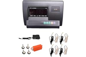 High Precision Livestock Scale Kit 11000LBS, Digital Animal Weighing System with LED Display, 4 Load Cells, Stainless Steel J