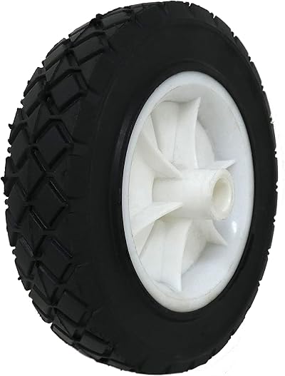 Shepherd 9611 7-Inch Semi-Pneumatic Rubber Replacement Tire Plastic Wheel 1/2