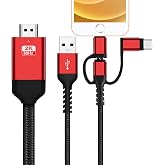 3 in 1 HDMI Cable Adapter Type C/Micro USB/Phone MHL to HDMI Mirroring (RED)