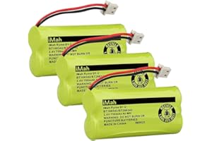 iMah BT166342/BT266342 2.4V 750mAh Cordless Phone Batteries Also Compatible with BT183342 BT283342 BT162342 BT262342 VTech CS6114 CS6429 CS6719-2 AT&T EL52100 EL51203, 3-Pack