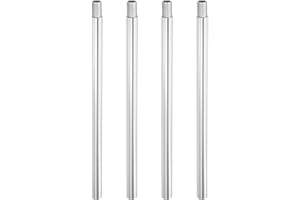 PATIKIL Threaded Extension Rod, 4 Sets 8" M10 x 1mm Fine Thread Lamp Pipe with Lamp Pipe Nipples for Pendant Light Island Lighting Chandeliers Stems, Silver Tone