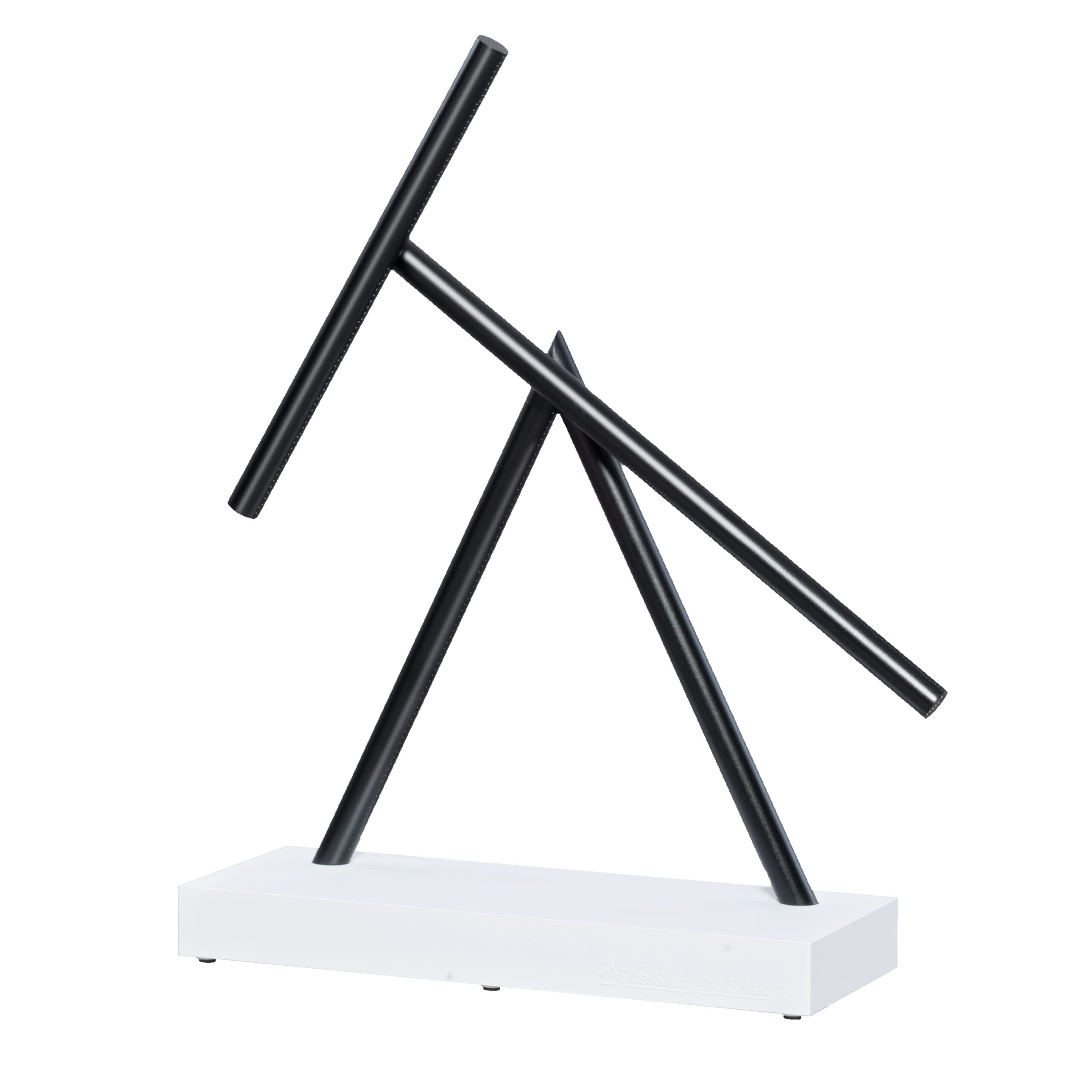The Swinging Sticks Kinetic Energy Sculpture - Desktop Toy Version (White/Black)