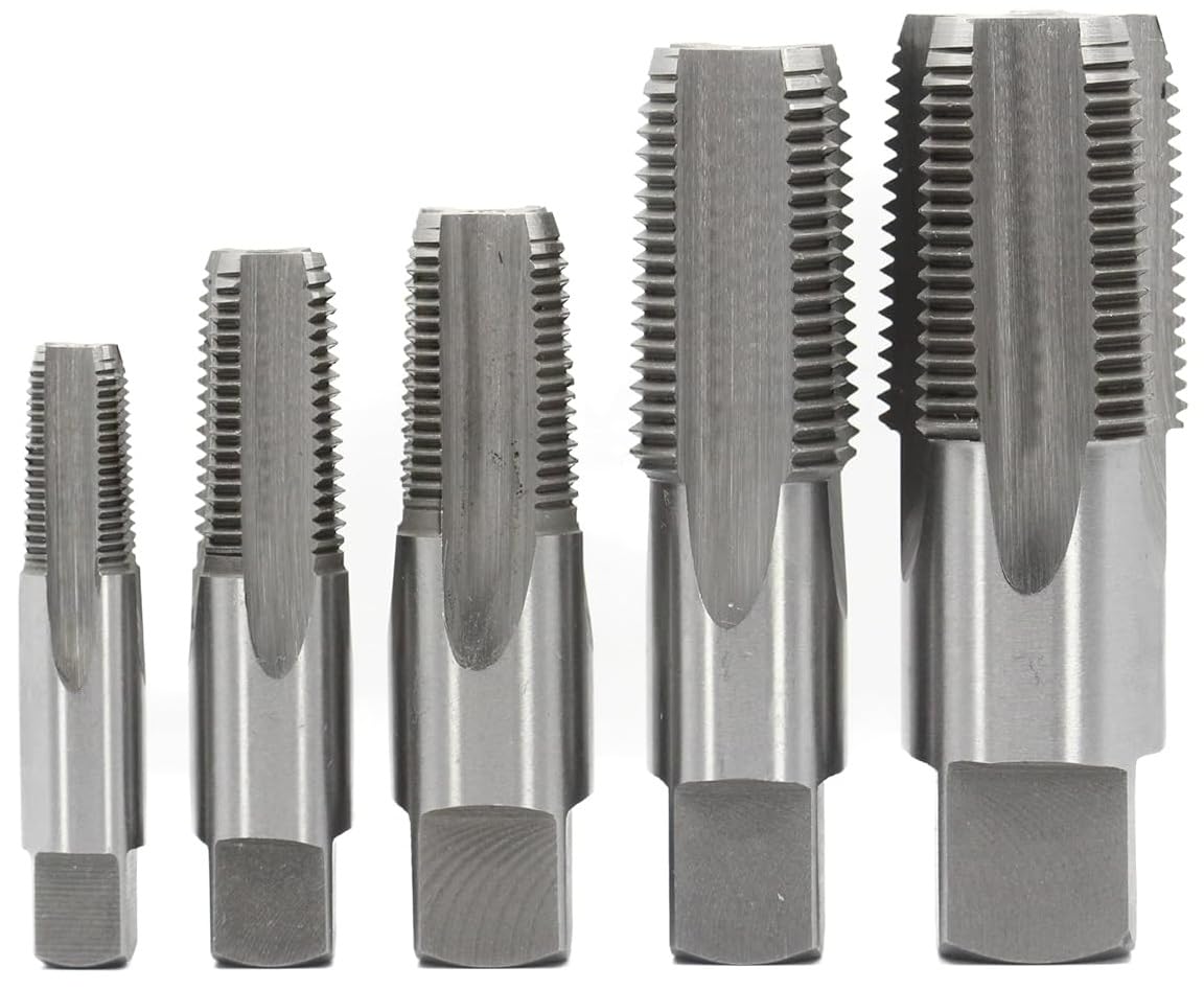 Drill America POUCSNPT5 5 Piece Carbon Steel NPT Pipe Tap Set, 1/8", 1/4", 3/8", 1/2" and 3/4" โ image 1