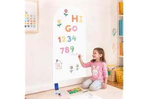 FANPROMS Arch Magnetic Wall Decal 100x45CM White Magnetic Chalk Board Sticker Magnet Chalkboard for Wall Peel and Stick Self 