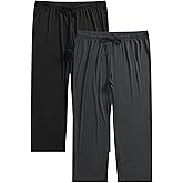 Esenchel Women's Plus Size Soft Sleep Pants Bamboo Rayon Pajama Pants 2 Pack