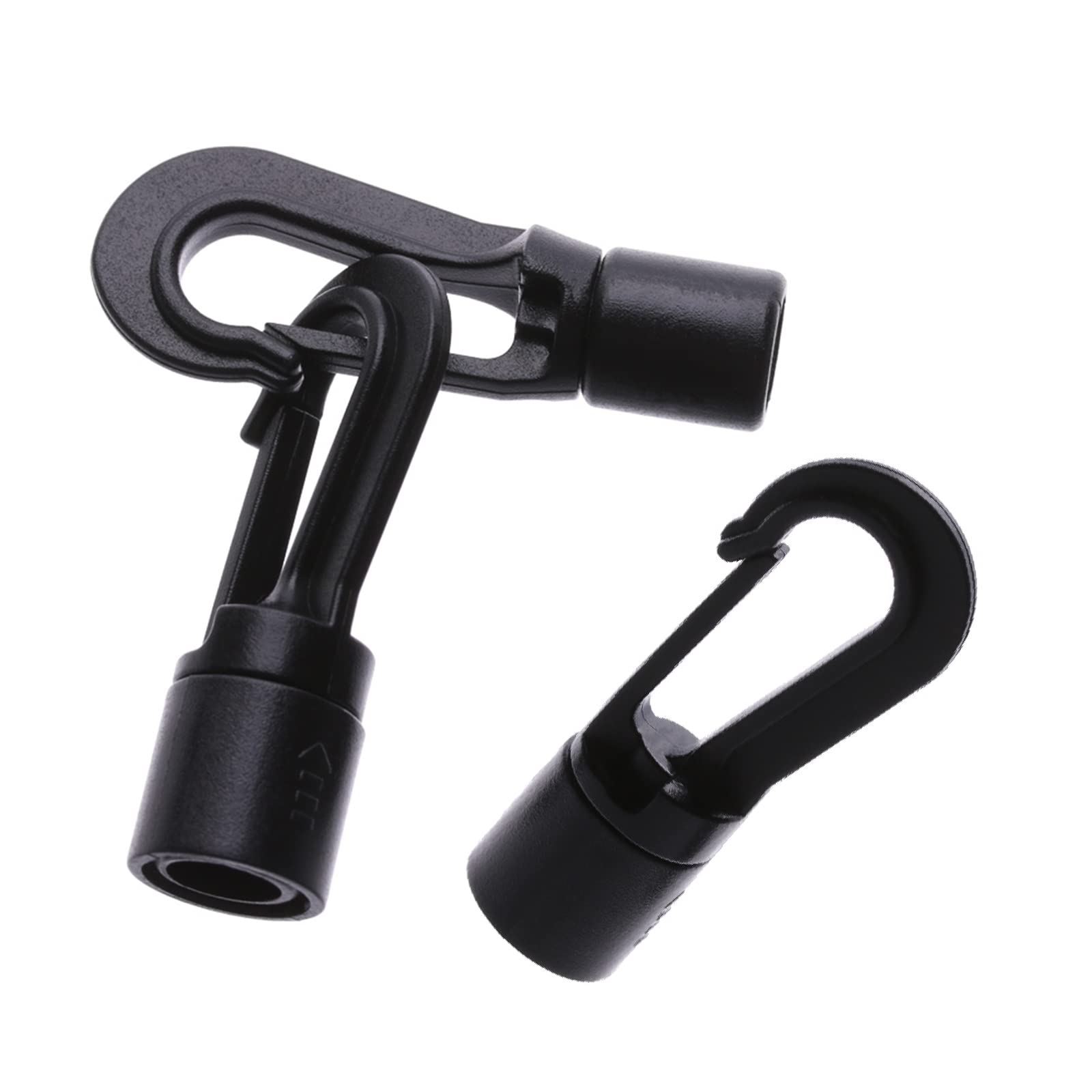 Shock Cord Open End Hooks Shock Cord End Hook 8mm Shock Cord End Hook Shock Cord Hook Hanging Plastic Hook Suitable for Boat Camping Accessories, Exercise, Fitness and Outdoor Enthusiasts 50PCS