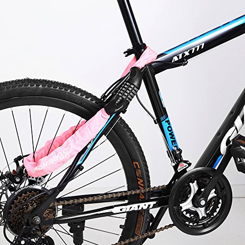 image for Beeway Bike Lock, Combination Bicycle Chain Lock, Heavy Duty Resettabl