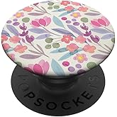 Pink Purple Watercolor Floral Pattern PopSockets Adhesive PopGrip
