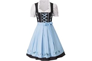 JASAMBAC Women's German Dirndl Dress Costumes 3 Pieces for Oktoberfest Carnival
