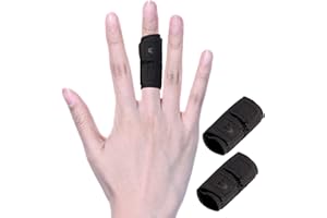 Mezeic 2 PCS Finger Splint Trigger Finger Brace Adjustable Finger Sleeve Buddy Wraps Compression Finger Support Mallet Finger Support for Arthritis Pain Sport Injuries (Single, M)