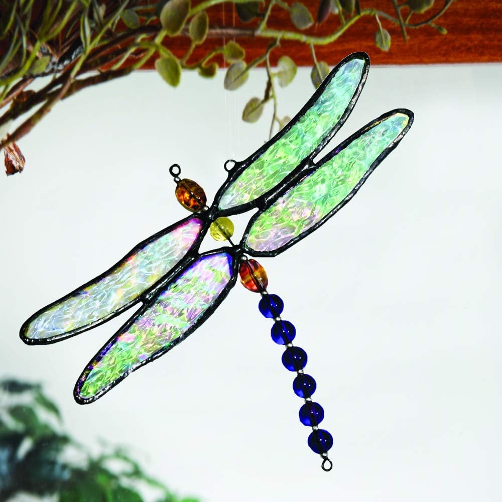 J Devlin Orn 112 Stained Glass Dragonfly Ornament Window Sun Catcher