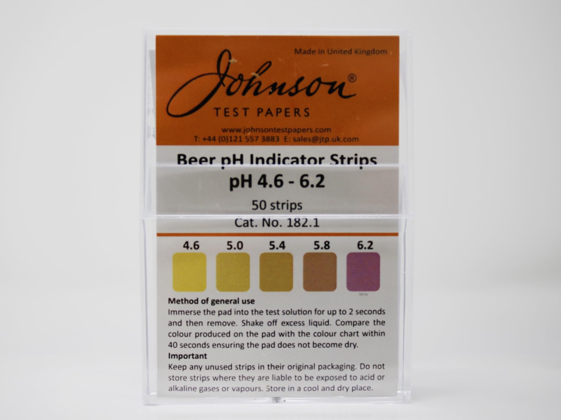 Testallwater - Beer pH Indicator Strips | Ideal for Brewing | pH Range 4.6-6.2 | 50 Strips Pack | Compact & Portable | Compatible with Palintest DPD3 & Alkalinity Tablets