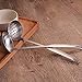 2 Pcs Soup Ladle Colander, Metallic Frosting Flatware Cookware Serving Long Handle Steel Slotted Spoon Cooking Utensil Set for Hotpot
