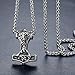 Aoiy Men's Stainless Steel Viking Thor's Hammer Celtic Knot Pendant Necklace, 24