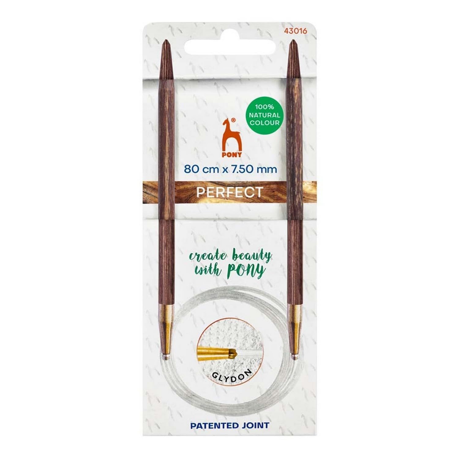 Pony Perfect Circular Knitting Needles 80cm 7.5mm Durable Wood Design