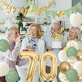 Yontree 70th Birthday Decorations Sage Green Gold White Party Supplies view 7