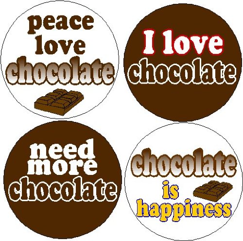 Set of 4 CHOCOLATE Themed 1.25