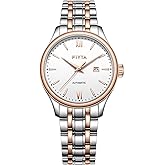 FIYTA Classic Women's Mechanical Watch, 3-Hand, Minimalist Ultrathin Design, Synthetic Sapphire Crystal, Stainless Steel Strap, 32MM