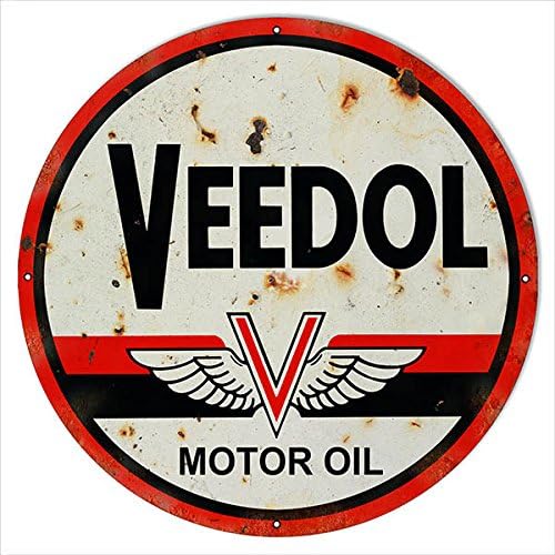 Amazon Com 30 Round Reproduction Veedol Motor Oil Sign Home Kitchen